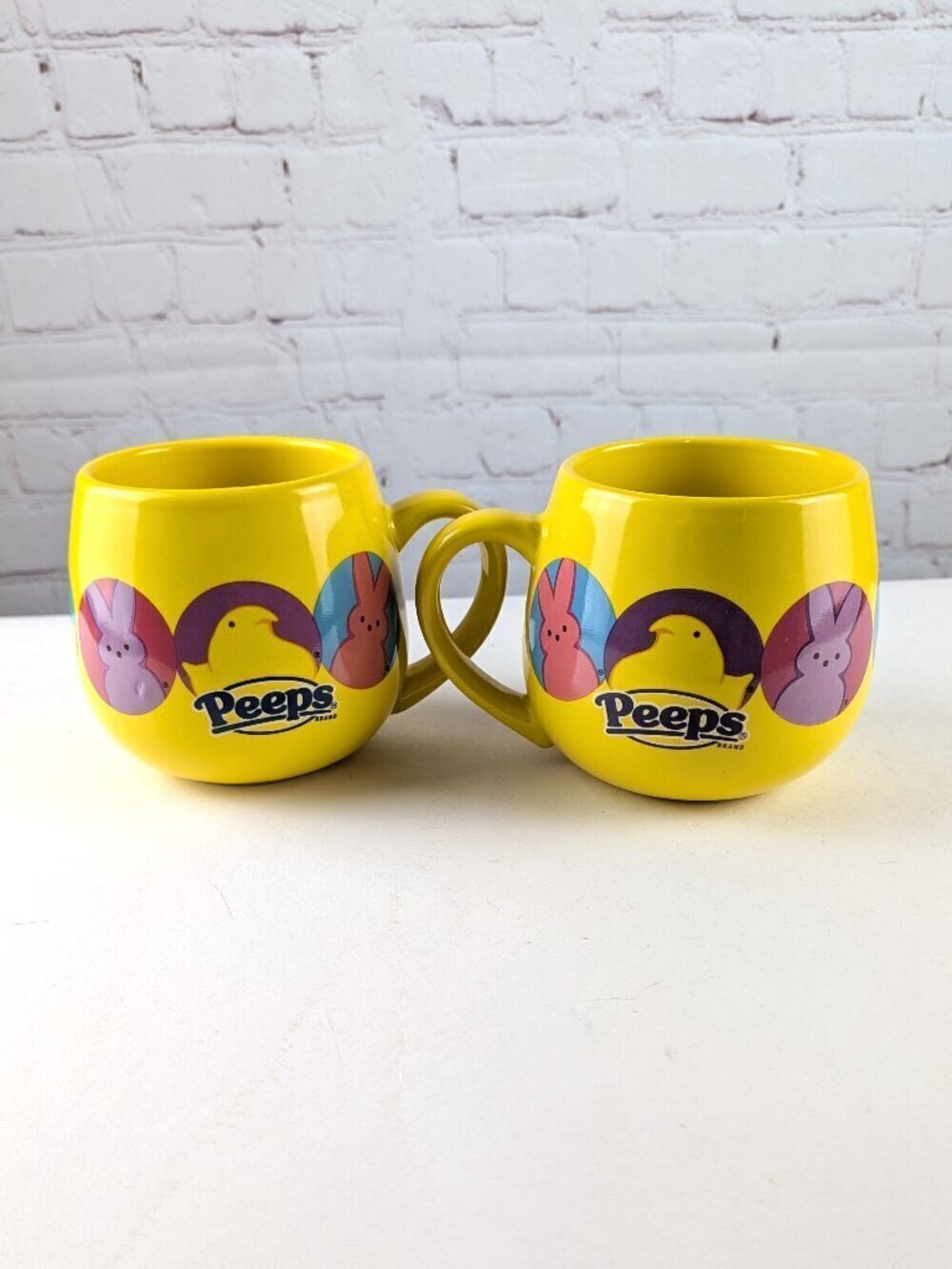 Set of 2 Peeps Yellow Coffee Mugs